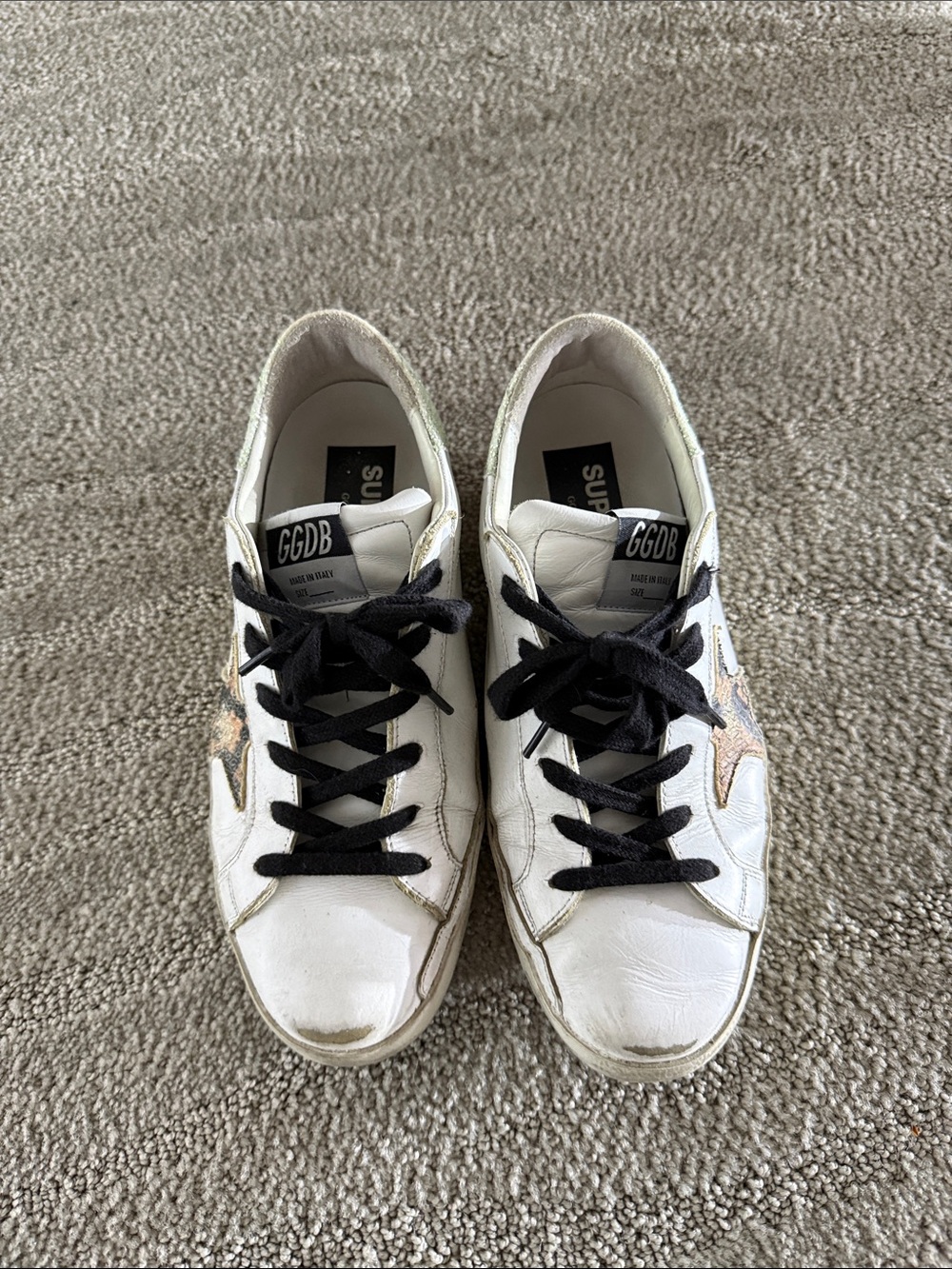 Golden Star Low-Top Sneakers with Black Laces